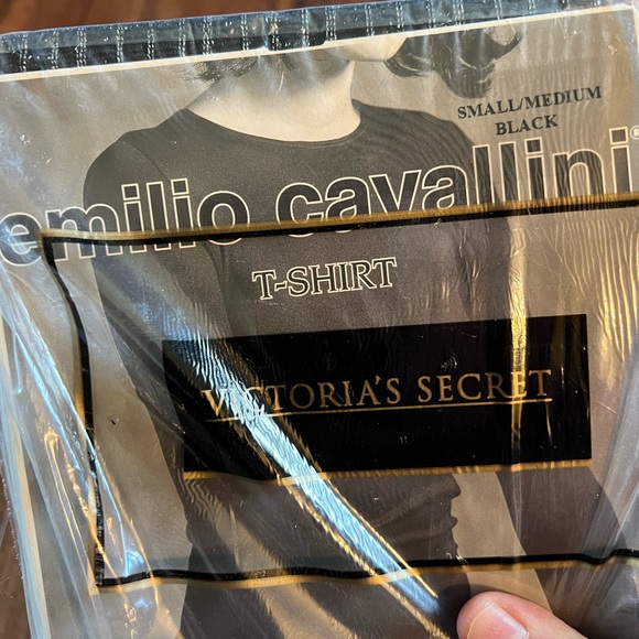 Emilio Cavallini Black Striped T-Shirt Small Medium Vintage Victoria’s Secret - Picture 2 of 6